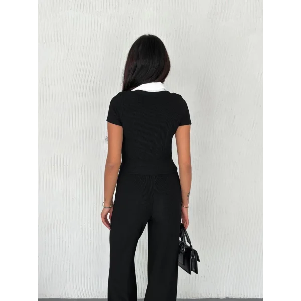 Ottoman kumaş beyaz gömlek yaka takım s4142