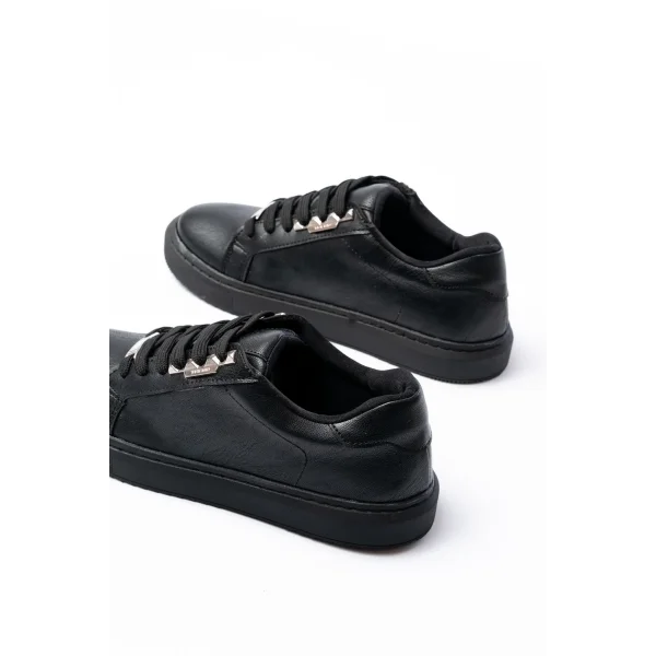 P-910 Siyah Bağcıklı Taban Dikişli Günlük Kadın Spor