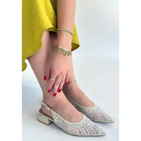 Piga Ten Cilt Tüllü Topuklu Ayakkabı