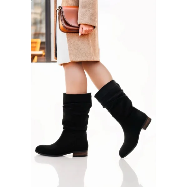 Plod Siyah Süet Çizme