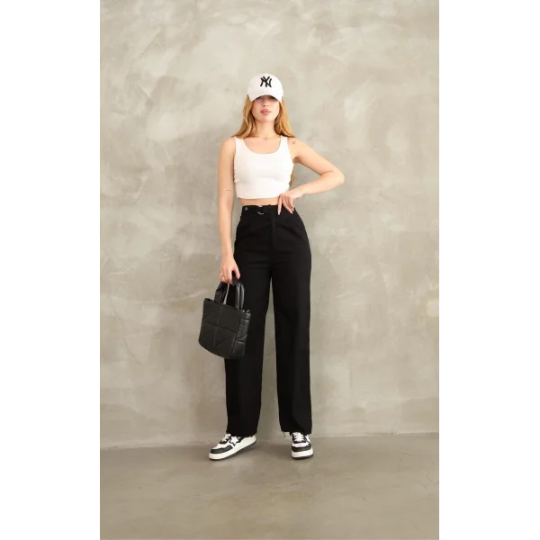 Pnt gabardin kemer detay pantolon