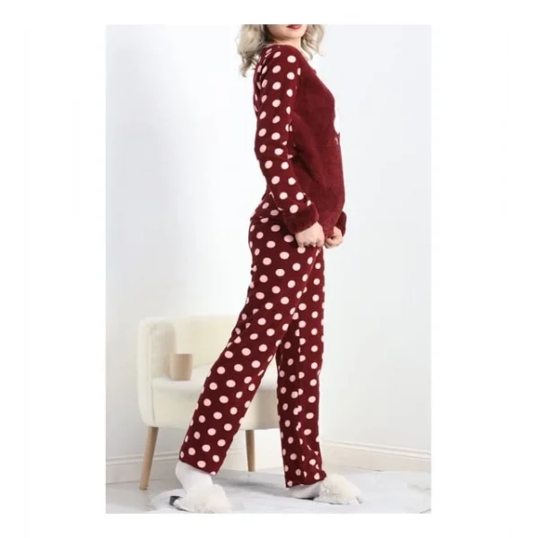 Polatlı alt üst pontiyeli pijama takımı bordo