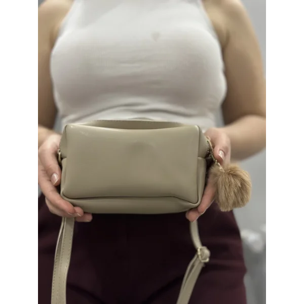 Ponpon vizon cilt çanta