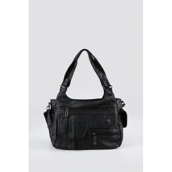 Pyser Siyah Cilt Omuz Çantası