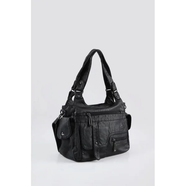 Pyser Siyah Cilt Omuz Çantası