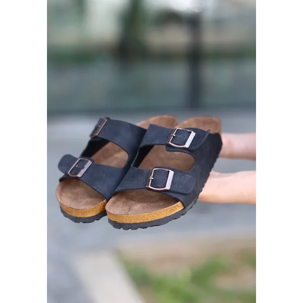 Rıno Siyah  Nubuk Terlik