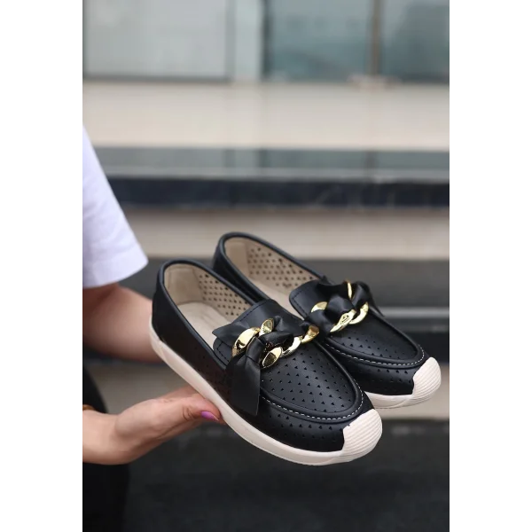 Riwan Siyah Cilt Babet Ayakkabı