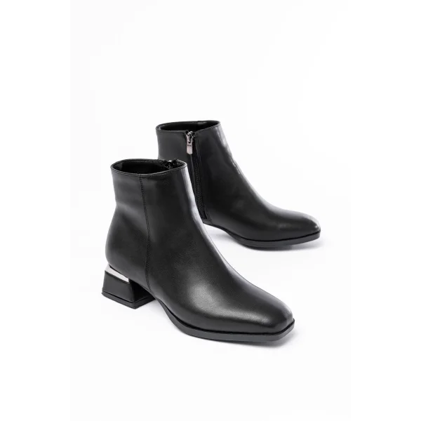 RM-500 Siyah Topuklu Fermuarlı Günlük Kadın Bot