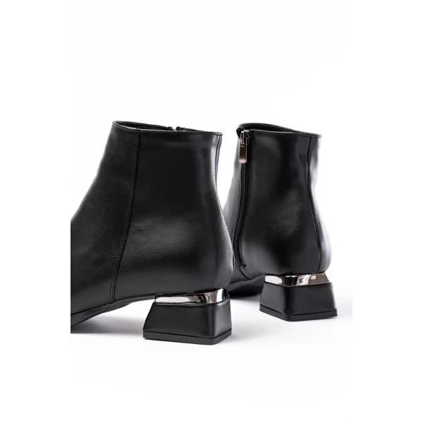 RM-500 Siyah Topuklu Fermuarlı Günlük Kadın Bot
