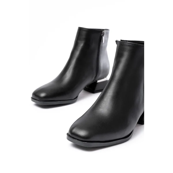 RM-500 Siyah Topuklu Fermuarlı Günlük Kadın Bot