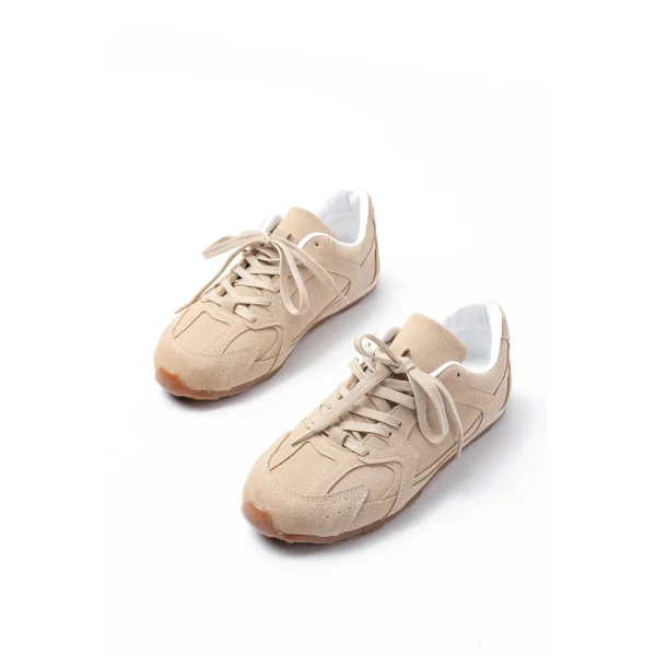 RS-01 Bej Süet İnce Taban Günlük Spor Ayakkabı