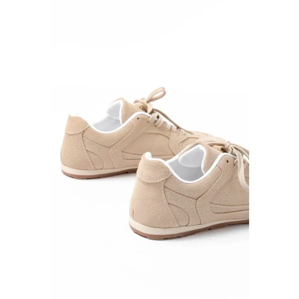 RS-01 Bej Süet İnce Taban Günlük Spor Ayakkabı