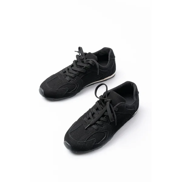 RS-01 Siyah Süet İnce Taban Günlük Spor Ayakkabı