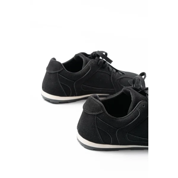 RS-01 Siyah Süet İnce Taban Günlük Spor Ayakkabı