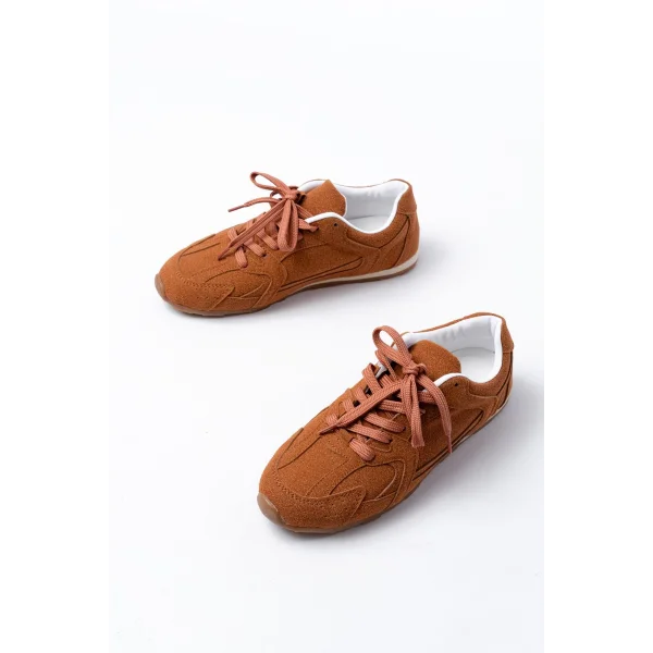 RS-01 Taba Süet İnce Taban Günlük Spor Ayakkabı