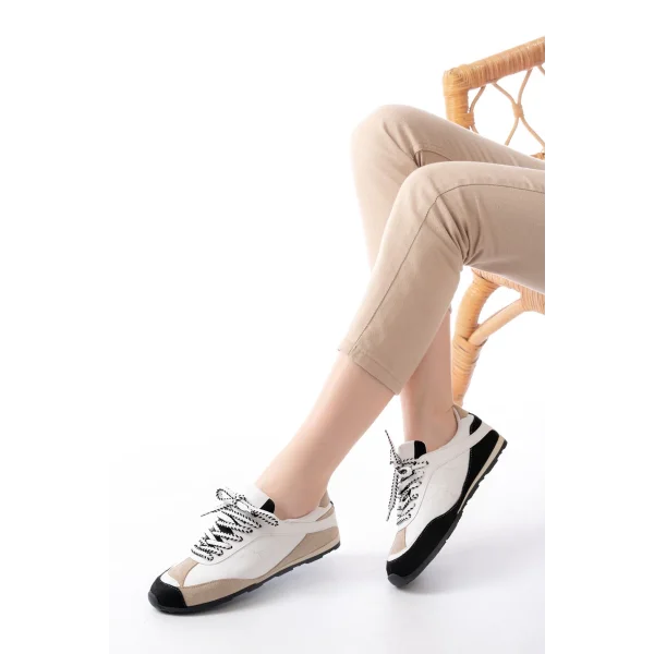 RS-02 Beyaz Garni İnce Taban Günlük Spor Ayakkabı