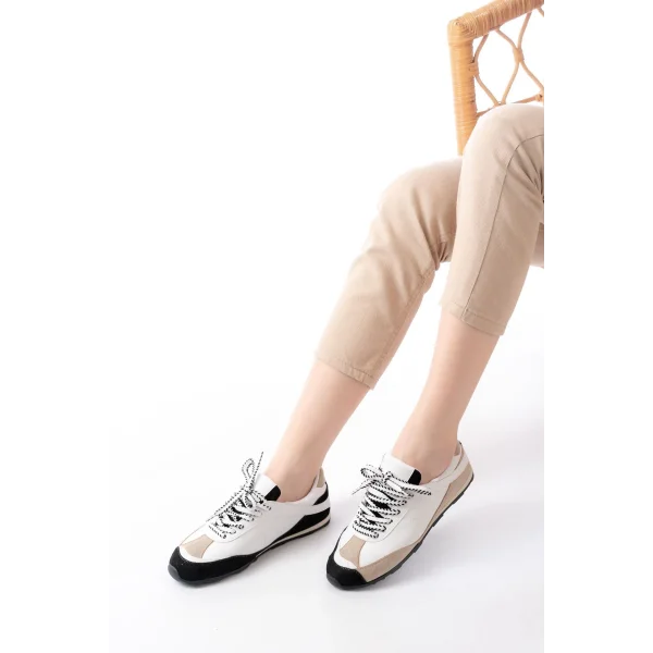 RS-02 Beyaz Garni İnce Taban Günlük Spor Ayakkabı