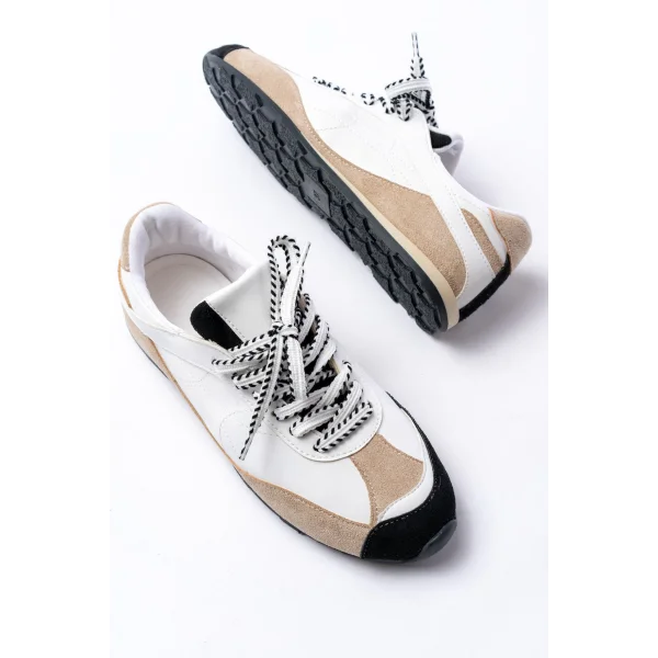 RS-02 Beyaz Garni İnce Taban Günlük Spor Ayakkabı