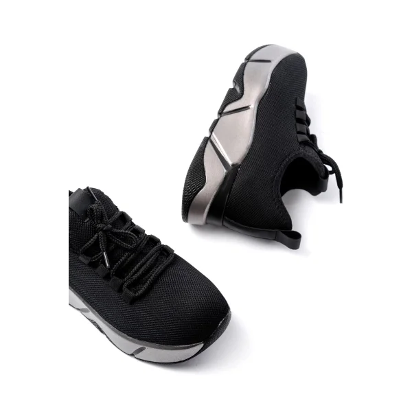 RS-400  Siyah Bağcıklı Fileli Platin Taban Günlük Kadın Spor