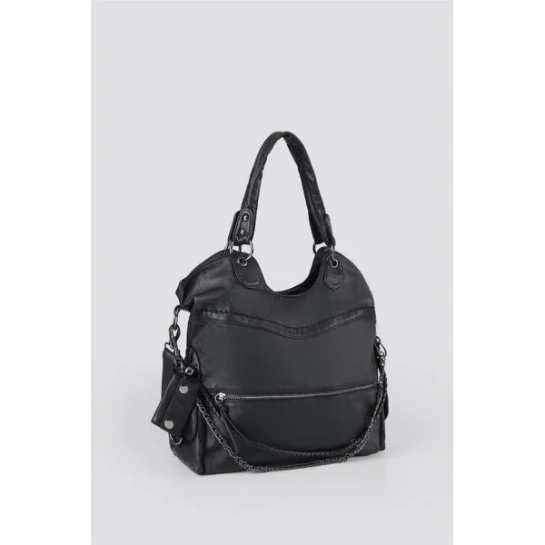 Silla Siyah Cilt Omuz Çantası