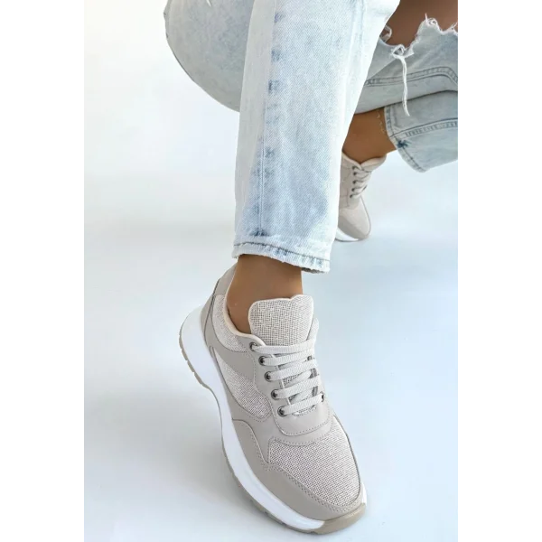 Slar Bej Cilt Bağcıklı Spor Ayakkabı