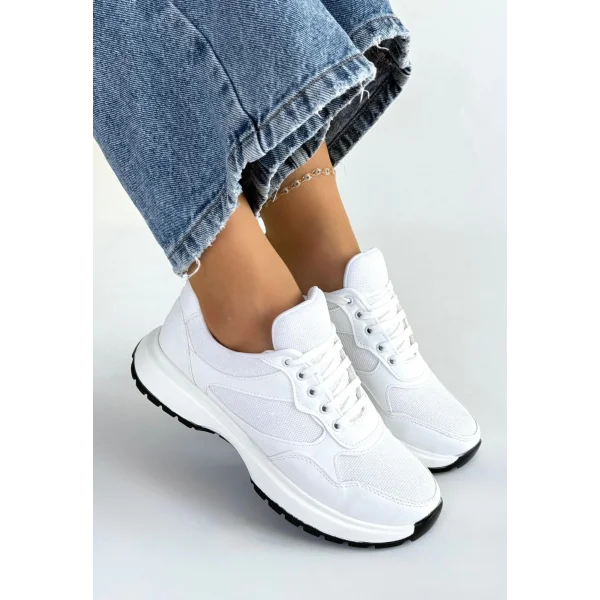 Slar Beyaz Cilt Bağcıklı Spor Ayakkabı