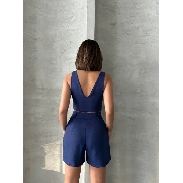 Şortlu keten takım s255014