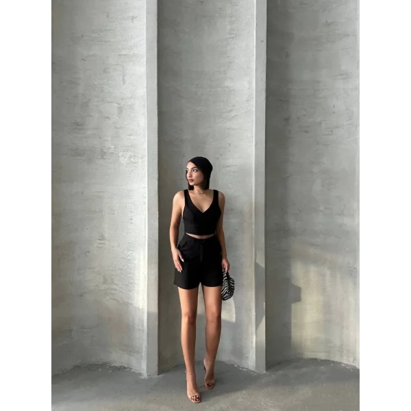 Şortlu keten takım s255014