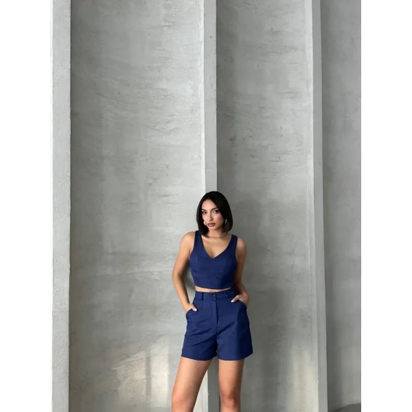 Şortlu keten takım s255014