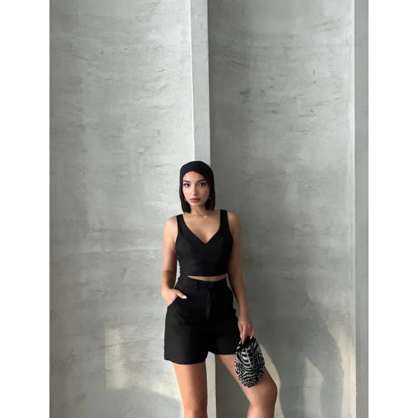 Şortlu keten takım s255014