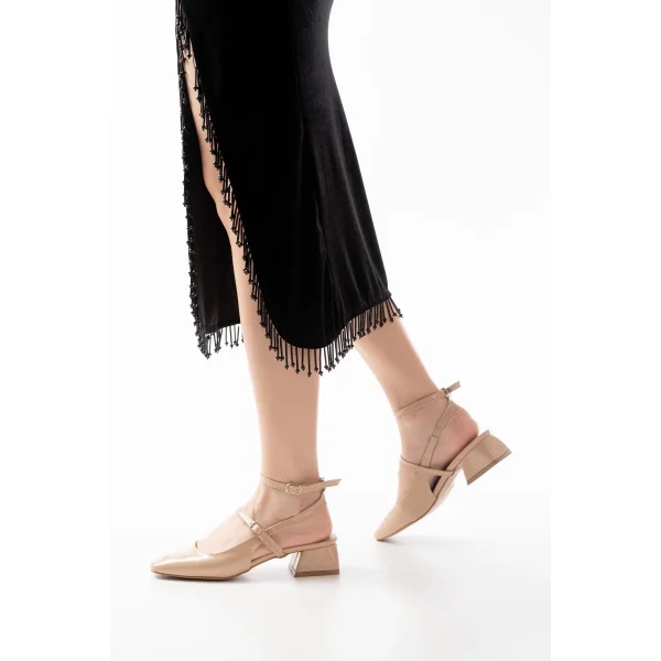 ST-003 Nut Rugan Günlük 4 cm Topuklu Bayan Ayakkabı