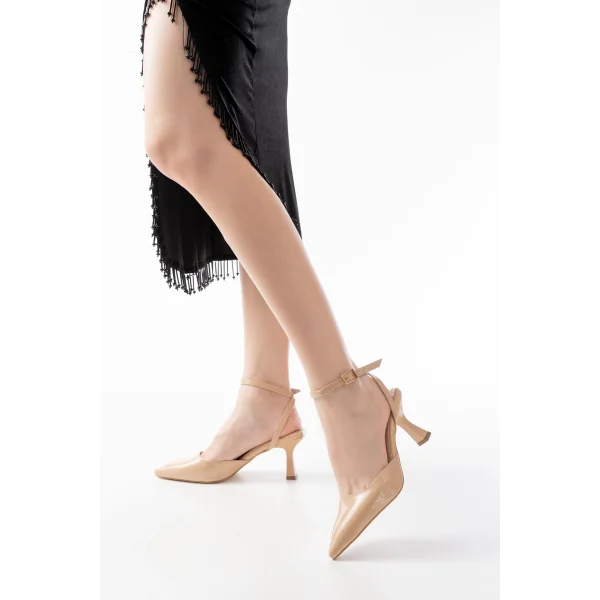 ST-004 Nut Rugan Günlük 7 cm Topuklu Bayan Ayakkabı