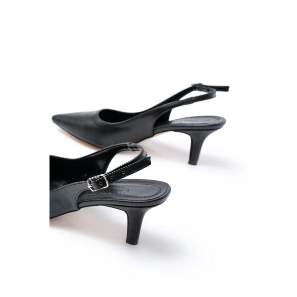 ST-1152 Siyah Günlük 7 cm Topuklu Kadın Ayakkabı