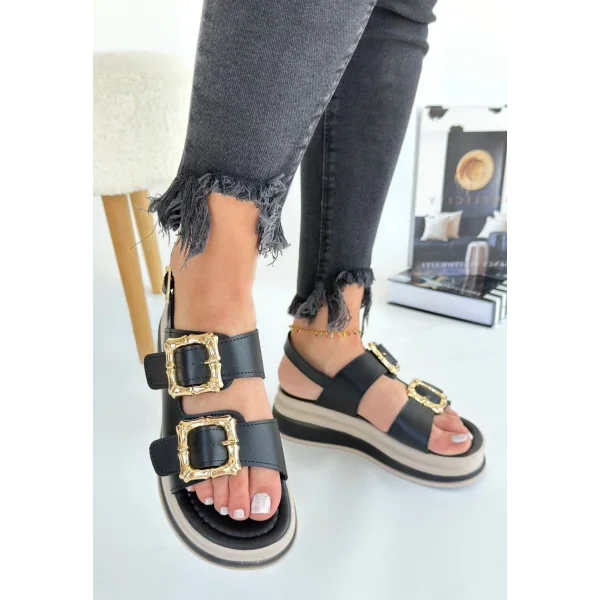 Stan Siyah Cilt Sandalet