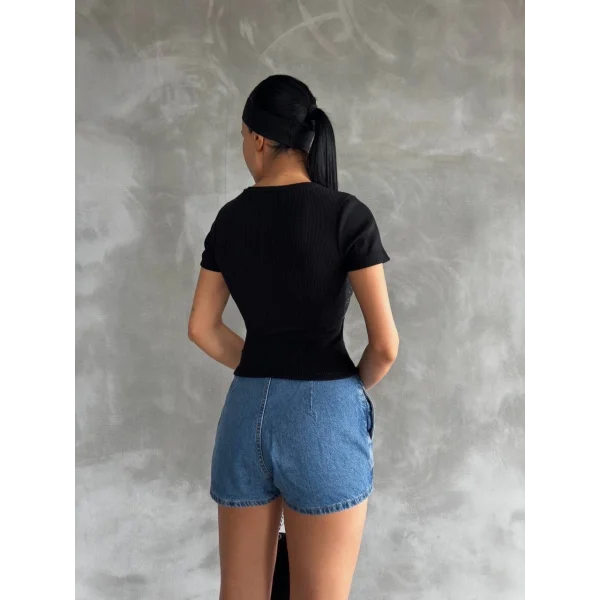 Taş baskılı kaş korse bluz