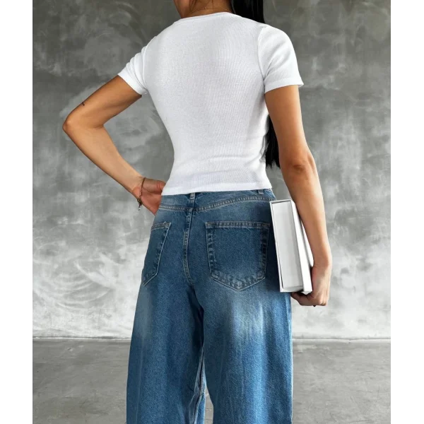 Taş baskılı kaş korse bluz