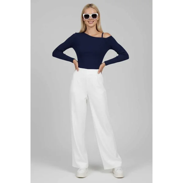 Tek Omuz İpli Bluz Lacivert T4328