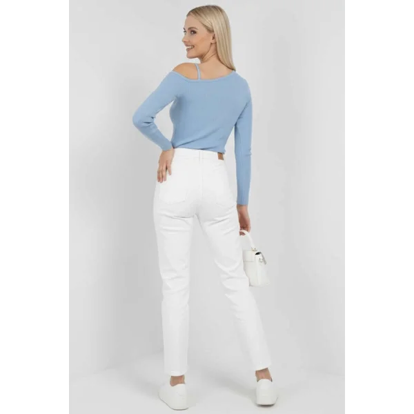 Tek Omuz İpli Bluz mavi t4328