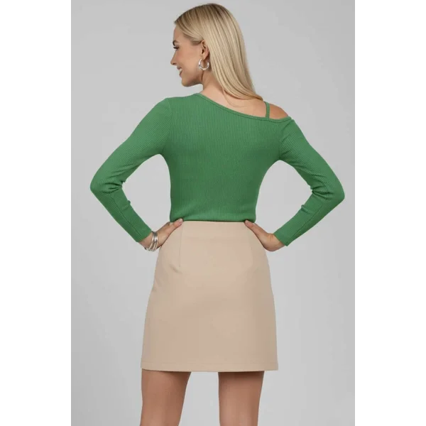 Tek Omuz İpli Bluz Yeşil T4328