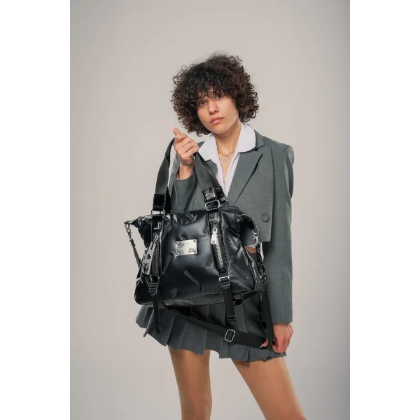 Tiven Siyah Cilt Omuz Ve Kol Çantası