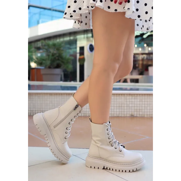 Toan Bej Cilt Bağcıklı Bot