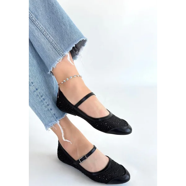 Toyan Siyah Cilt Babet Ayakkabı