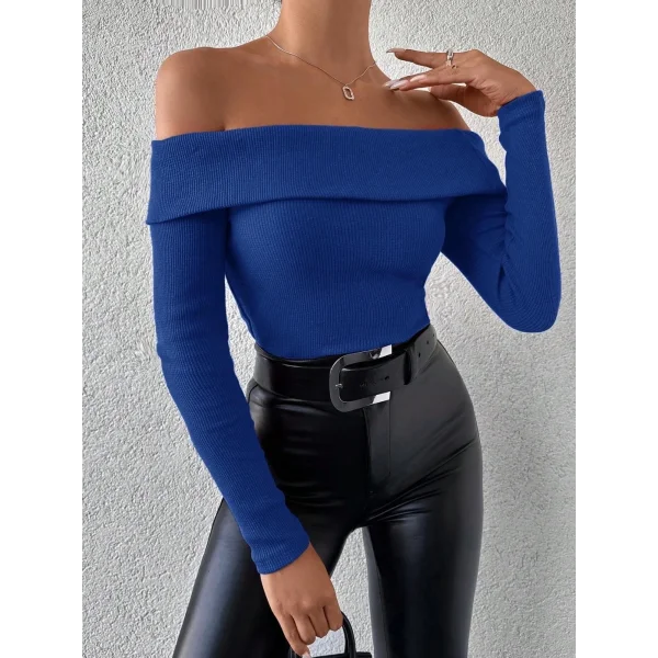 Uzun kol madonna yaka bluz Saks