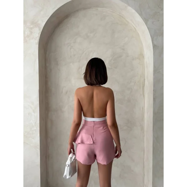 Valonlu fırfırlı şort s24683