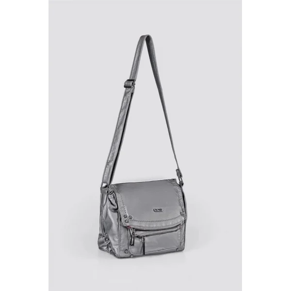 Witer Gri Cilt Omuz Çantası