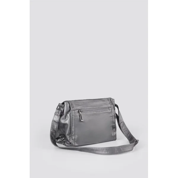 Witer Gri Cilt Omuz Çantası