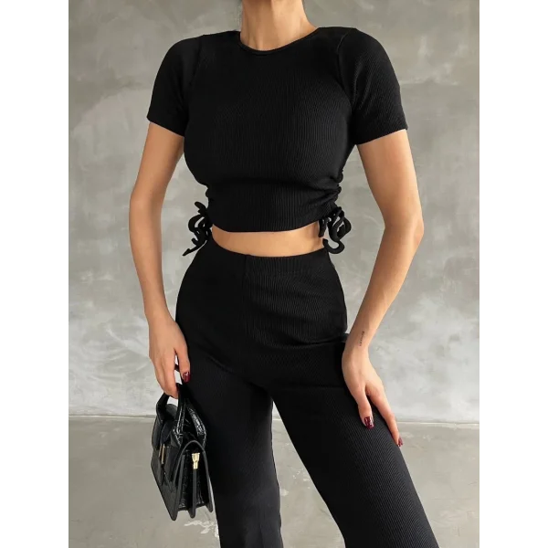 Yanları tüneli takım siyah s3161