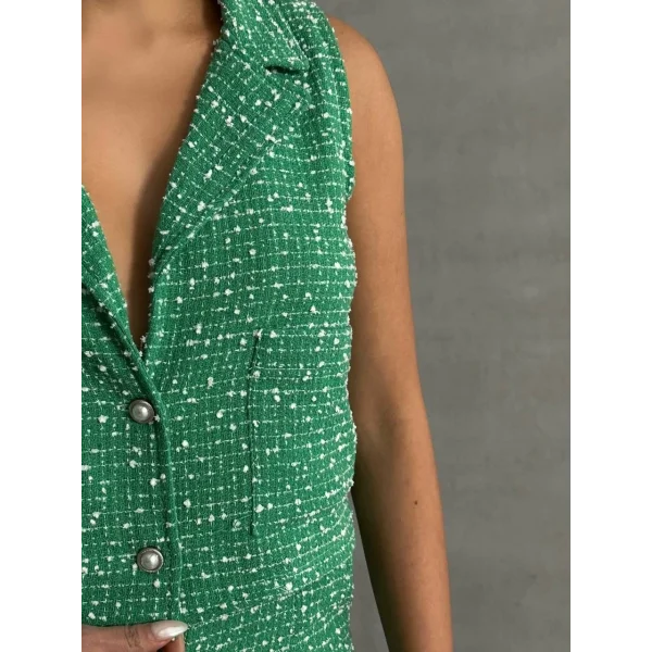 Yelekli şort takım Yeşil