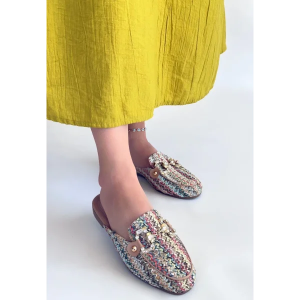 Yenda Renkli Dokumalı Terlik