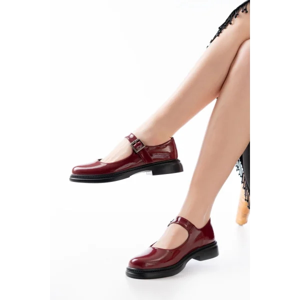 YSN-4444 Bordo Rugan Günlük Bayan Ayakkabı